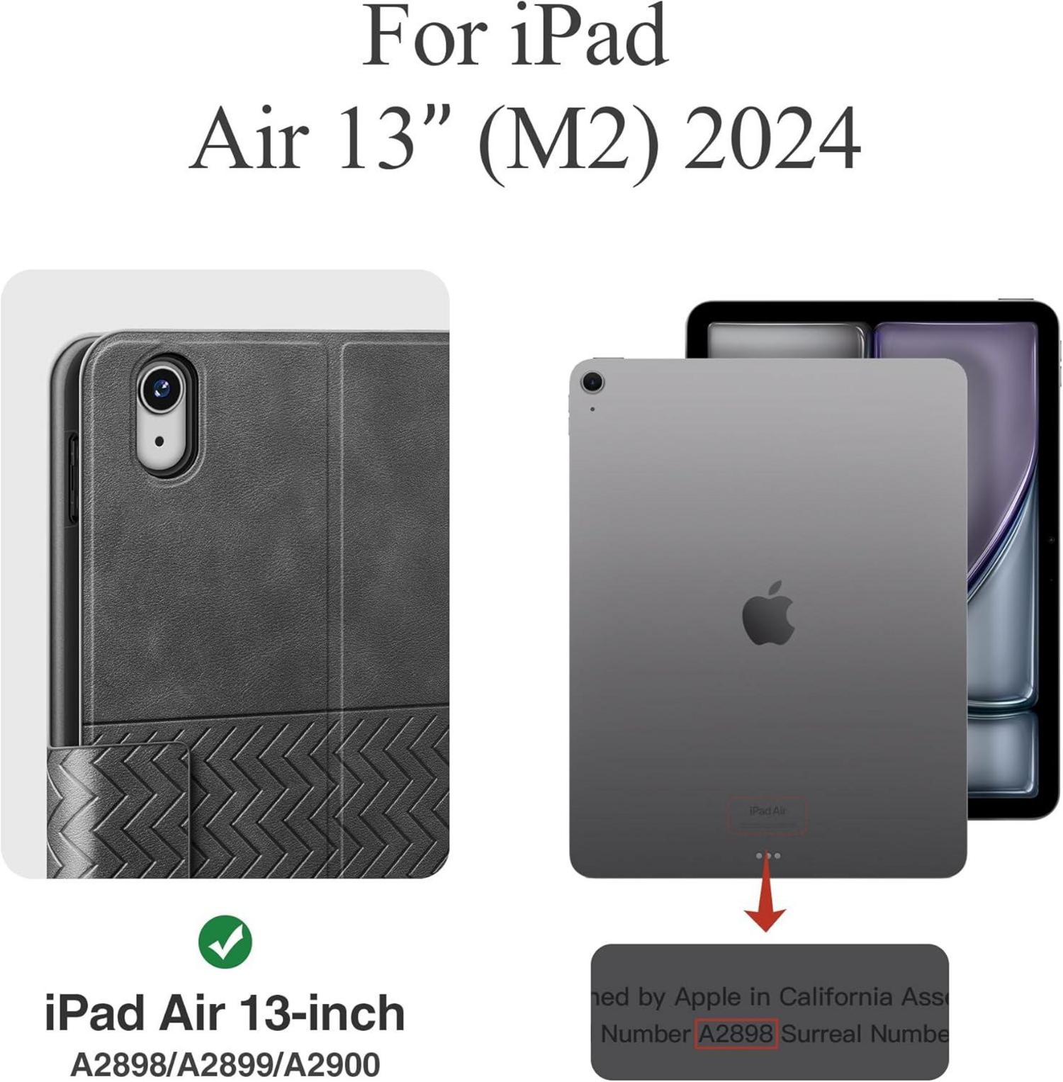 AUAUA iPad Pro 13 Zoll Hülle 2024, PU Leder