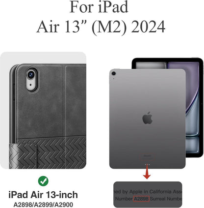 AUAUA iPad Pro 13 Zoll Hülle 2024, PU Leder