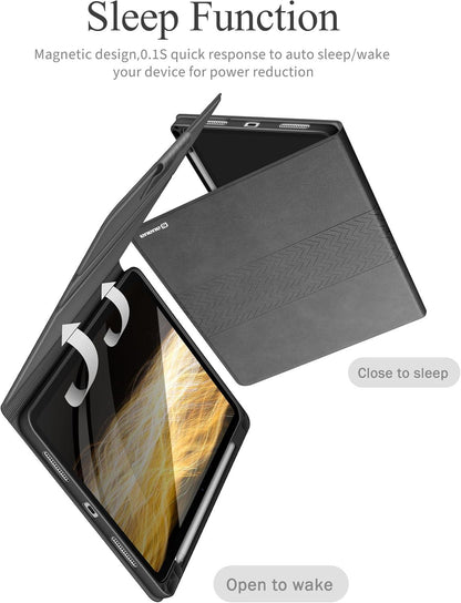 Hülle für iPad Air 13 Zoll (M2) 2024 PU Leder mit Stifthalter Grau