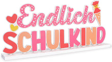 Tischdeko Einschulung Mädchen in Rosa mit Holzschriftzug