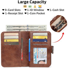 Damen Portemonnaie mit RFID-Schutz, Retro-Braun