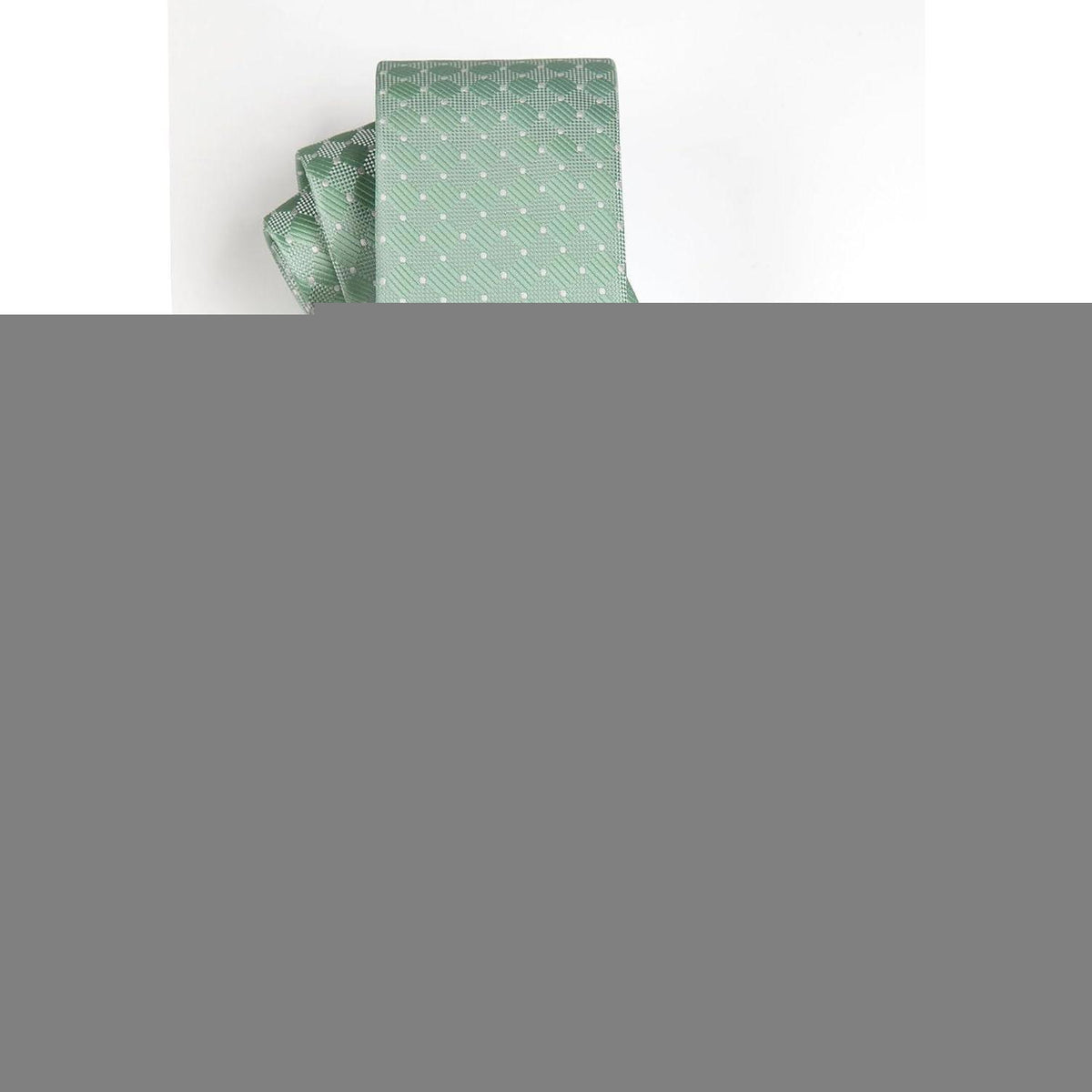 Herren Krawatten-Set mit Einstecktuch & Manschettenknöpfen, Salbeigrün