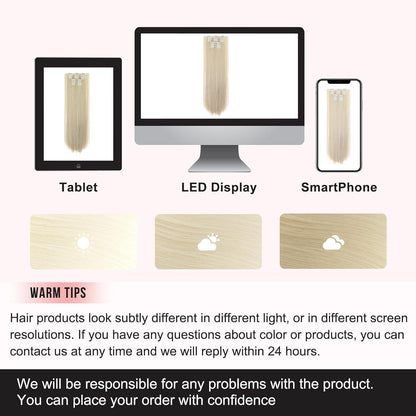 Clip-in Haarverlängerung Platinblond, 61 cm, glatt