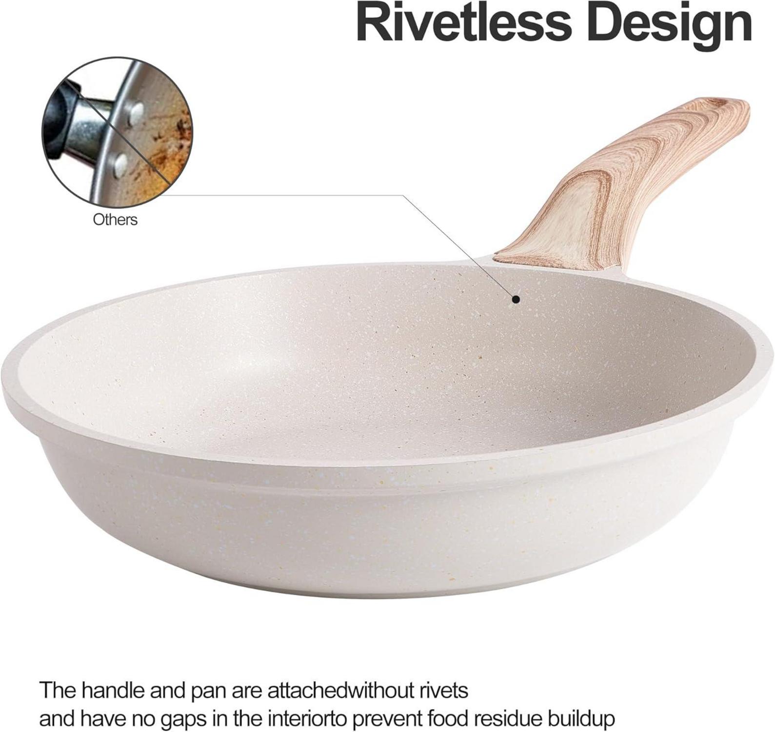 RIOVARM 24cm Induktions Bratpfanne Granit ohne PFOA Woodgrain Griff 9.5 Zoll