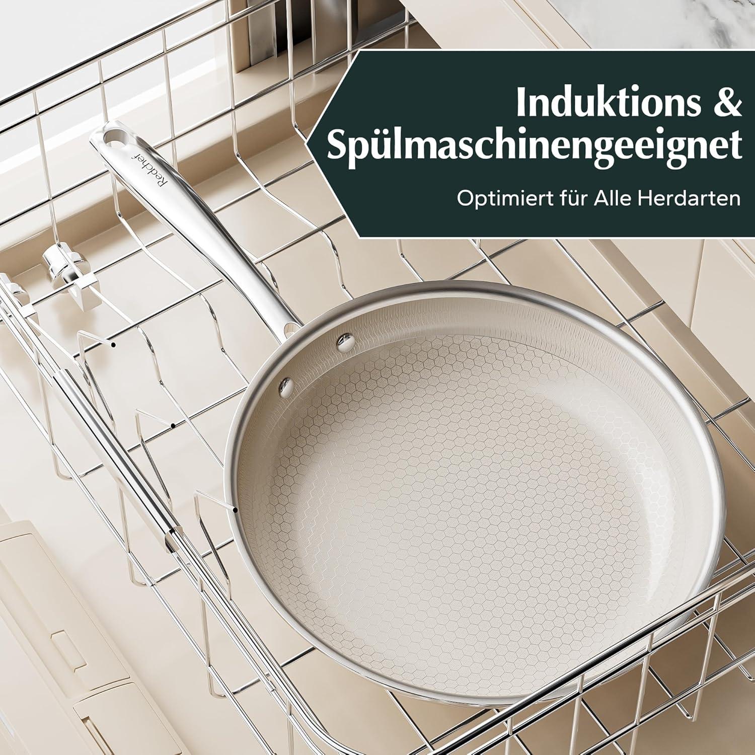 Redchef Bratpfanne 20cm Edelstahl Wabenstruktur Antihaft Induktion-Kratzfest