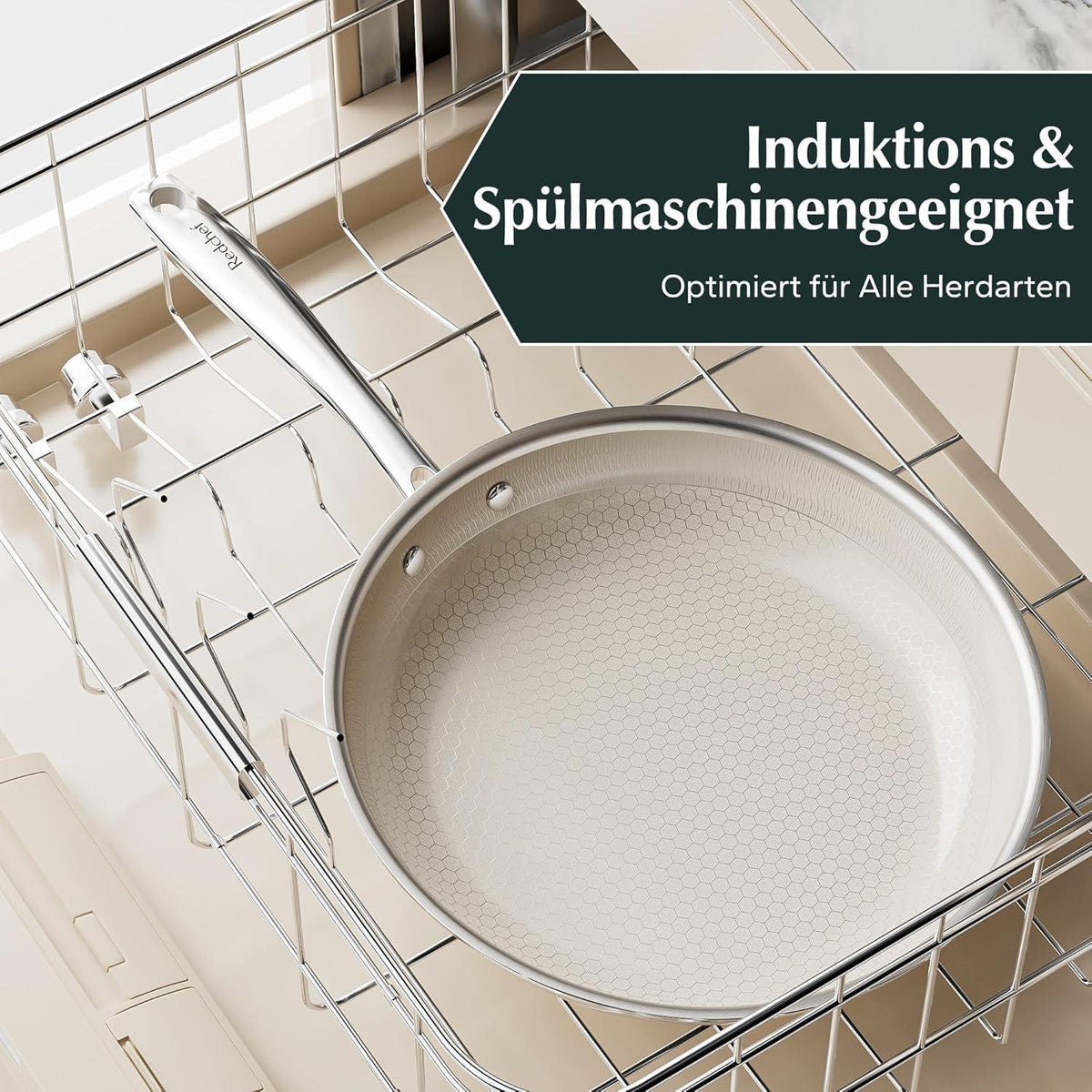 Redchef Bratpfanne 28 cm Wabenstruktur Premium Antihaft Induktion