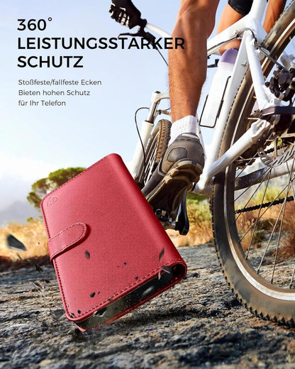Samsung Galaxy A15 Klapphülle Rot mit Standfunktion & RFID Blocker
