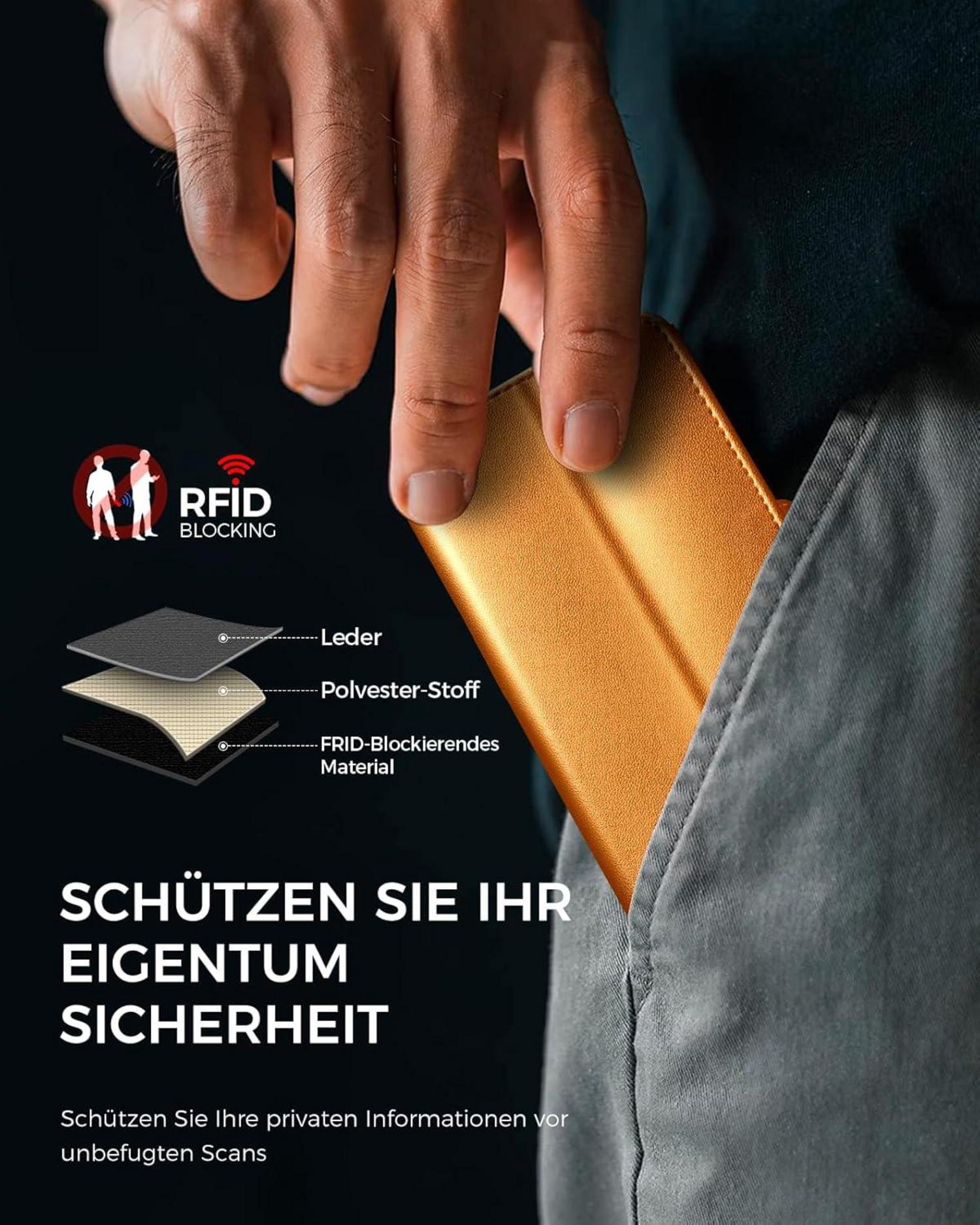 Handyhülle für iPhone SE 2022/SE 2020 Orange RFID Blocker NFC Hülle