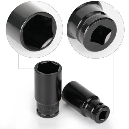 15tlg Schlagschrauber Nüsse Set 1/2" 8-32mm Tief, Sechskant Kraft-Steckschlüssel