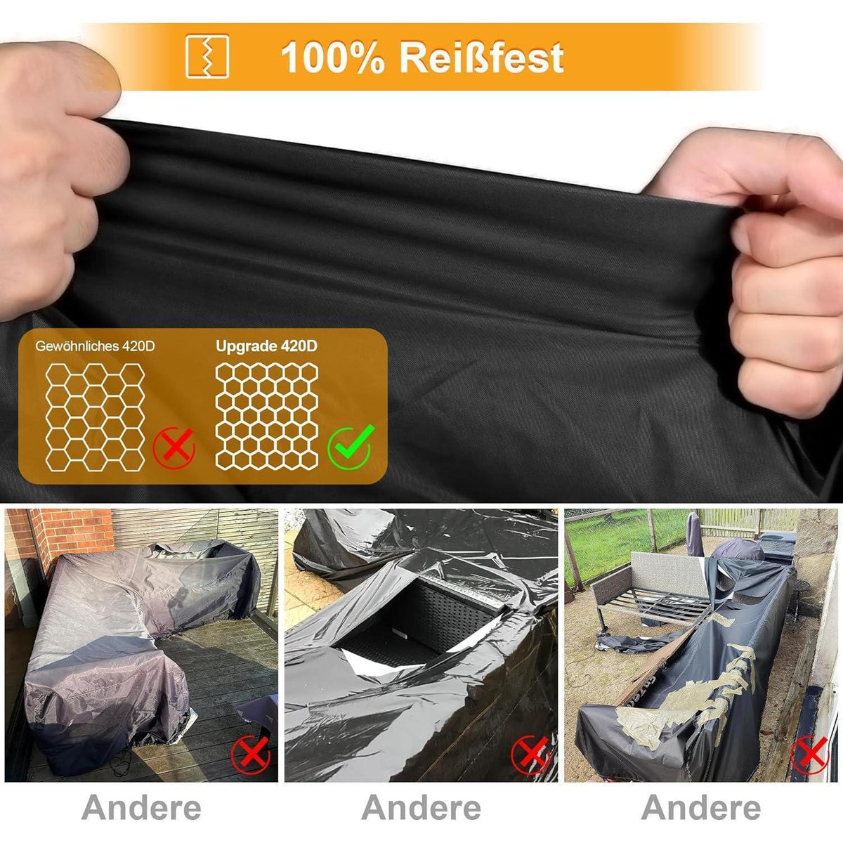 Loungemöbel Abdeckung L-Form Wasserdicht & Winterfest