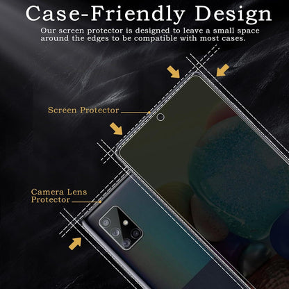 Sichtschutz und Kameraschutz für Samsung Galaxy A71 - 2 Stück, Anti-Spy Folie, 9H Härte, HD Blickschutz