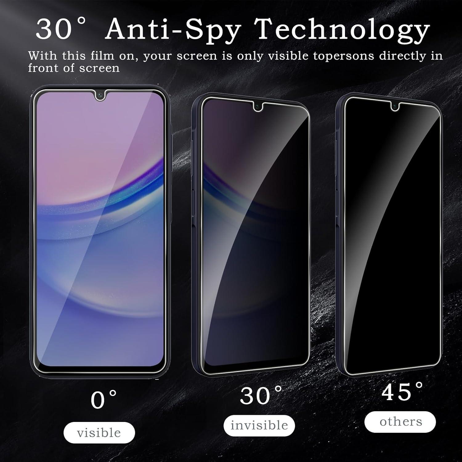 2 Stück Privacy Schutzfolie für Samsung Galaxy A15/A25, 9H Panzerglas