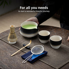 Matcha Set Bambus Schneebesen Keramik Schale 9-teilig