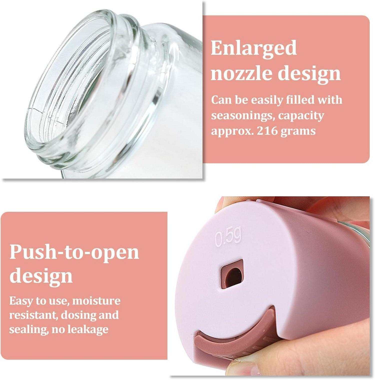 4er Set Gewürzstreuer 100ml Glas Dosierer Salz Pfefferstreuer 0,5g