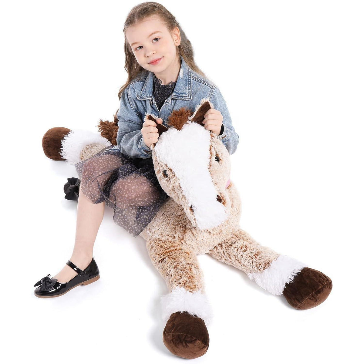 Riesen Pferd Kuscheltier 120cm - Weiches Plüsch Pony Geschenk