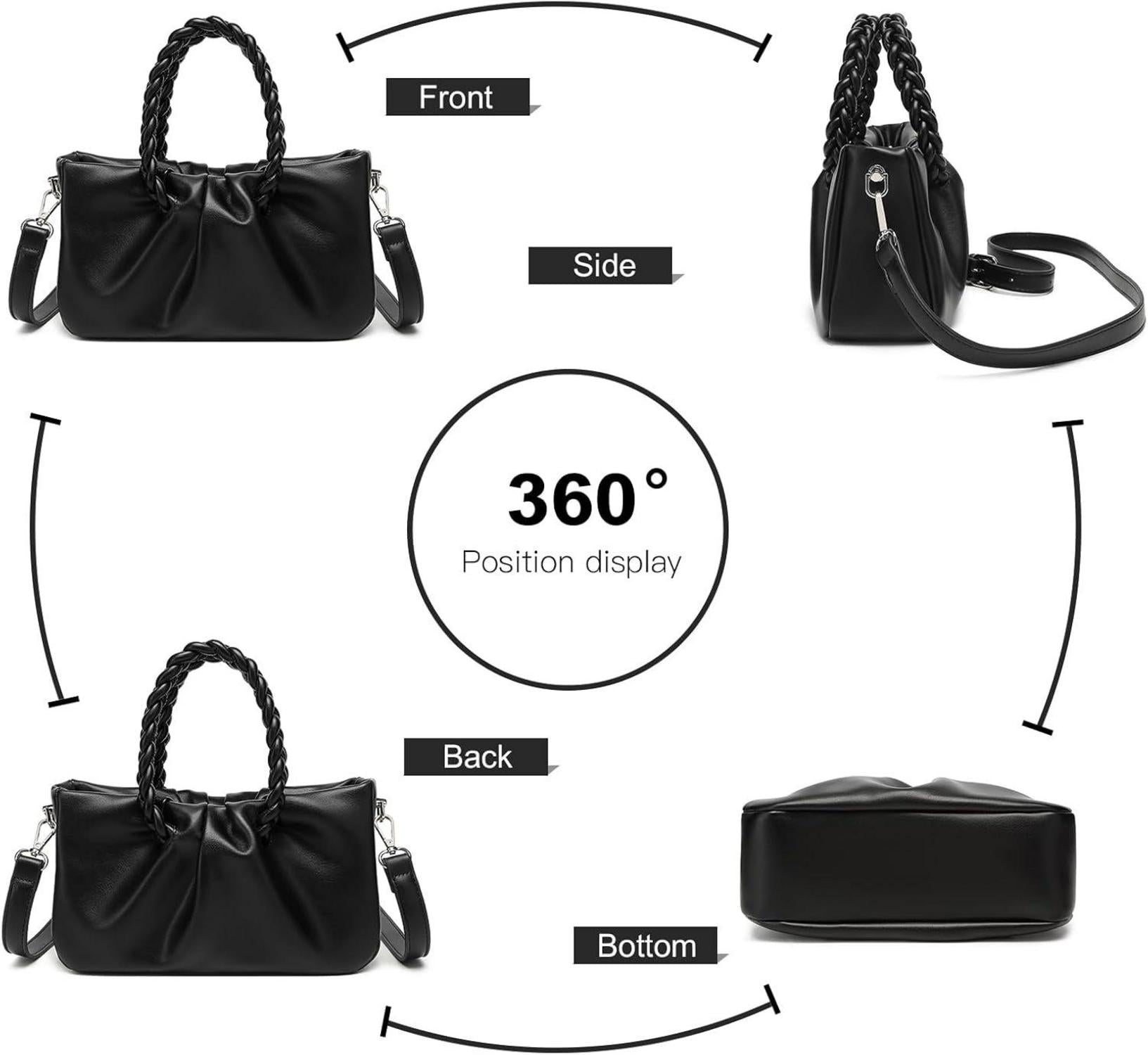 Miss Lulu Damen Umhängetasche Schultertasche PU Leder Henkel