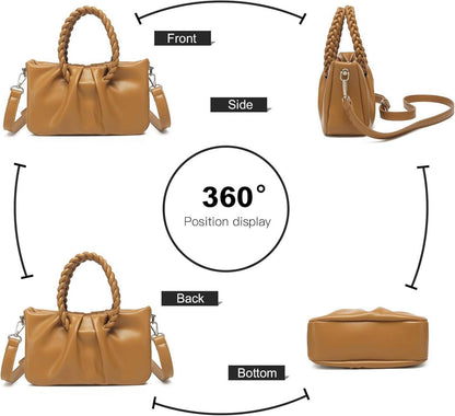 Damen Umhängetasche PU Leder Schultertasche verstellbar Henkel Magnetisch