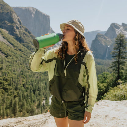 Edelstahl Trinkflasche 1L mit Strohhalm Thermoskanne Sport