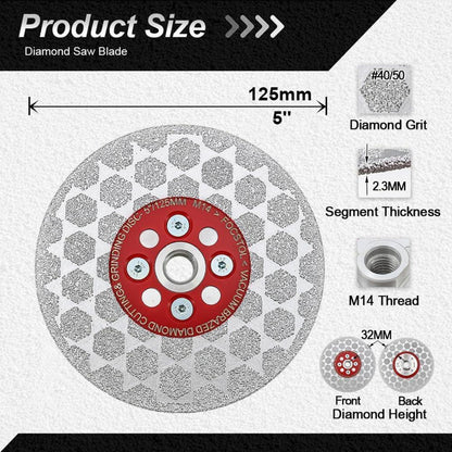 Diamant Trennscheibe 125mm für Winkelschleifer, 5 Stück