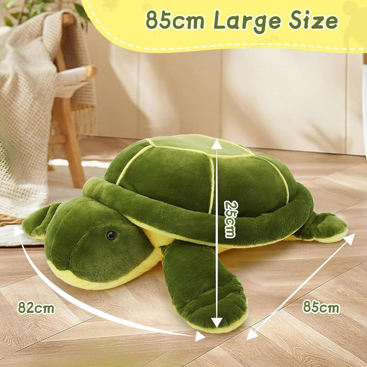 Riesige Schildkröte Kuscheltier 85cm - Plüschtier für Kinder & Dekoration