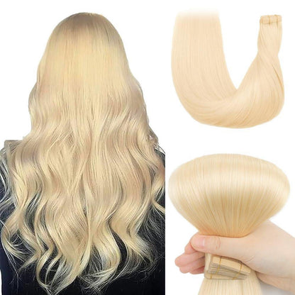 Echthaar Tape Extensions Hellblond 50cm (50g)