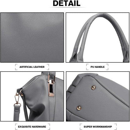 Miss Lulu Damen große Shopper Handtasche aus PU-Leder