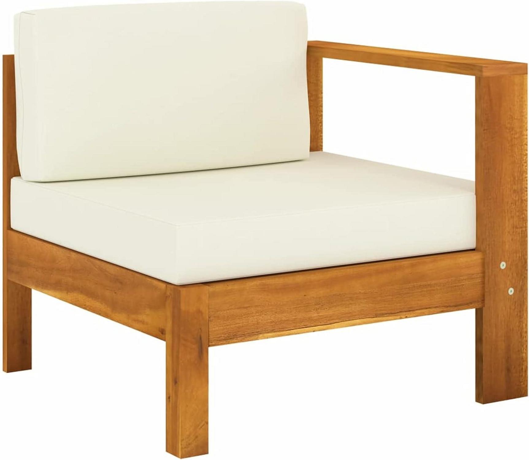 Gartenmöbel Set Holz Lounge Ecksofa Akazie Outdoor 7tlg Creme