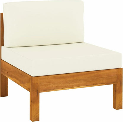 Gartenmöbel Set Holz Lounge Akazie Ecksofa 7-tlg-Type-3 Creme