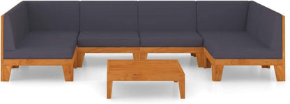 Gartenmöbel Set Holz Lounge Outdoor Ecksofa Sitzgruppe Akazie 7-tlg