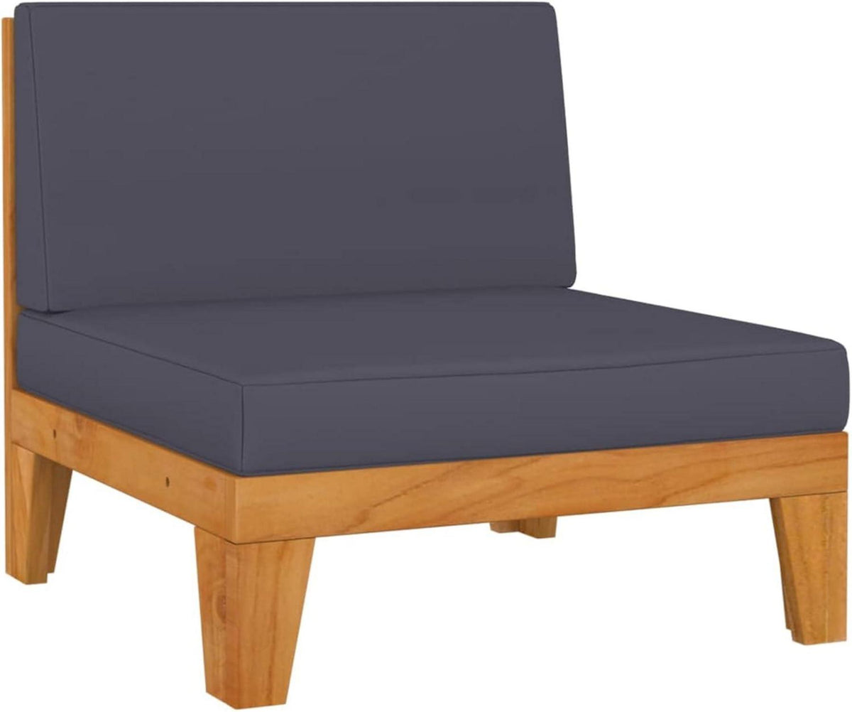 Outdoor Gartenmöbel Set Akazie Holz 5-tlg Ecklounge Dunkelgrau