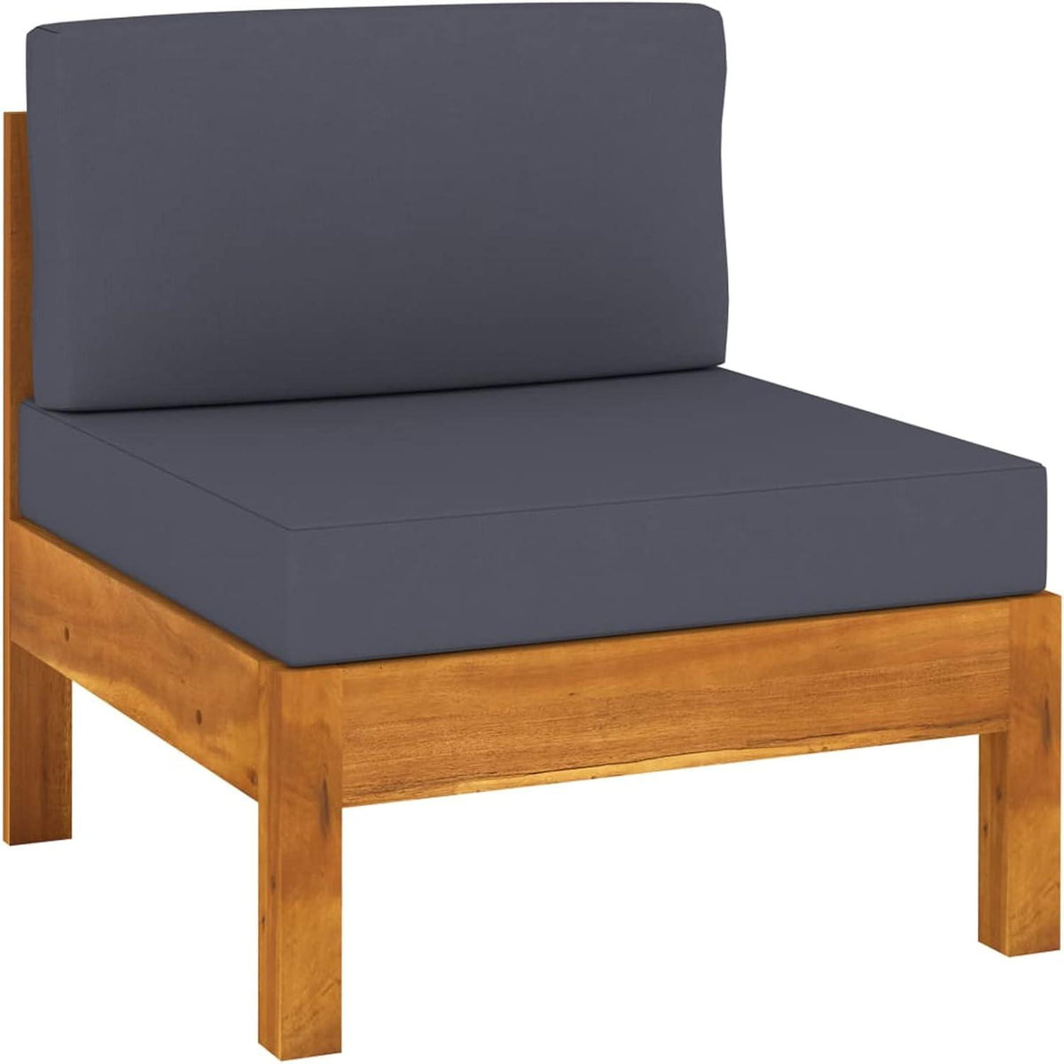 Gartenmöbel Set Holz Ecksofa Outdoor Lounge Massivholz Akazie 7-TLG dunkelgrau