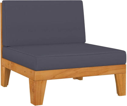 Gartenmöbel Set Holz Lounge Ecksofa Akazie 6-TLG-Type-5 Dunkelgrau