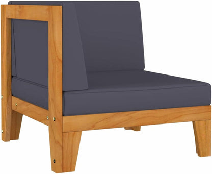 Gartenmöbel Set Holz Outdoor Lounge Ecksofa Akazie 4-tlg dunkelgrau