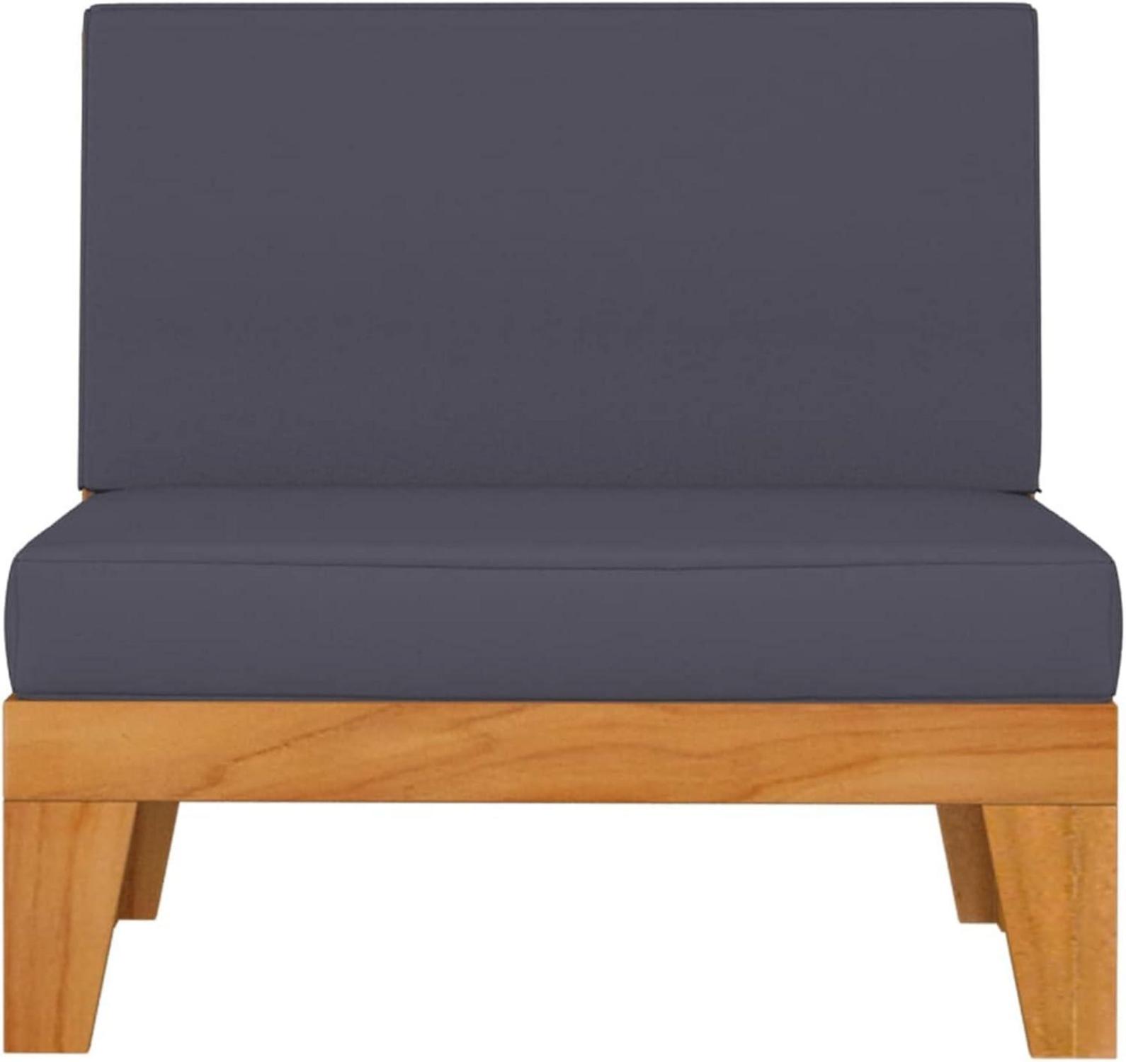Gartenmöbel Set Holz Lounge Ecksofa Akazie 3-tlg L-TLG Dunkelgrau