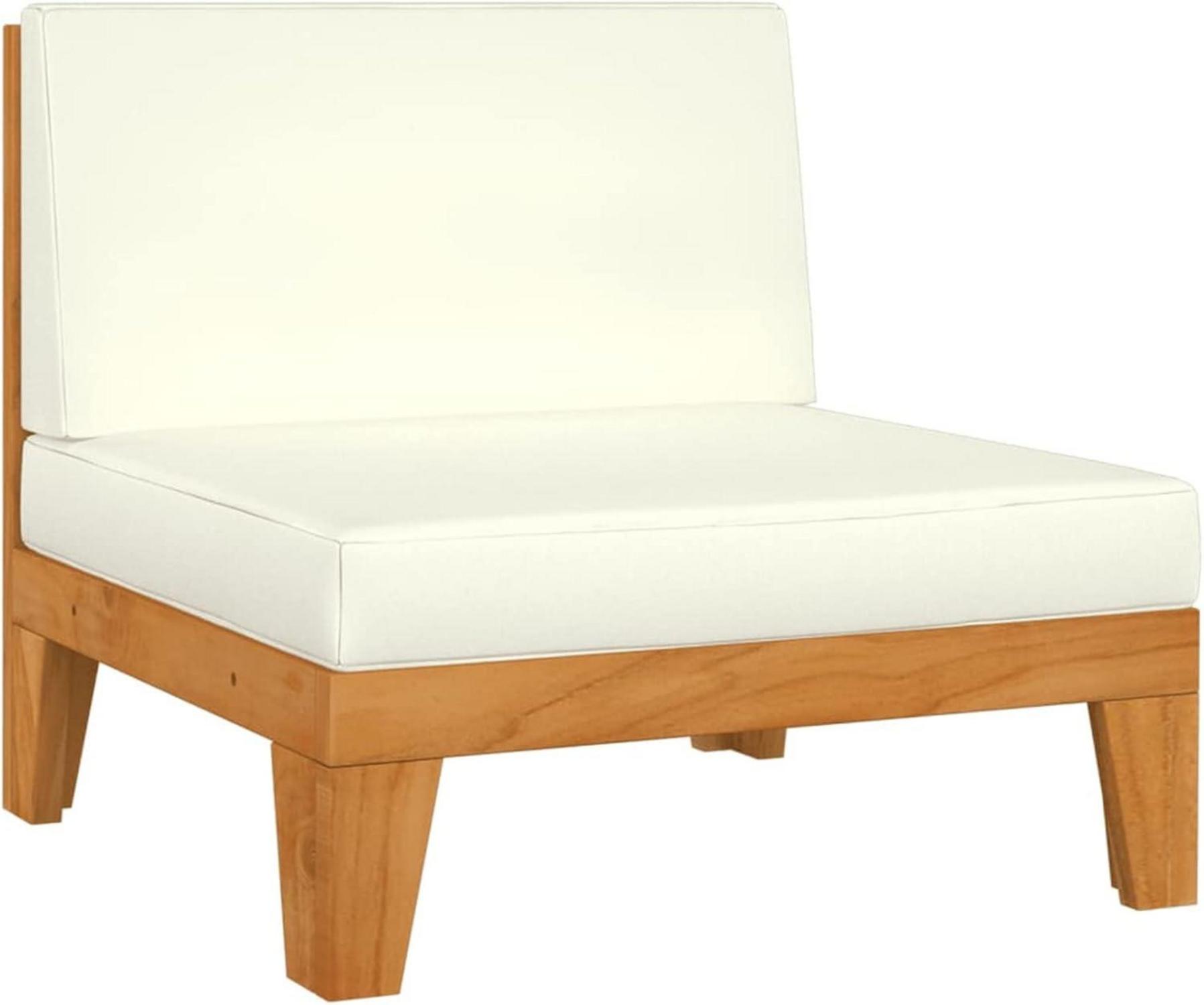 Gartenmöbel Set Holz Ecksofa Lounge Sitzgruppe Akazie 8-tlg Creme