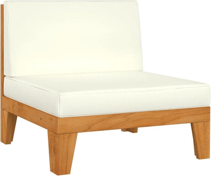 Gartenmöbel Set Holz Ecksofa Lounge Sitzgruppe Akazie 8-tlg Creme