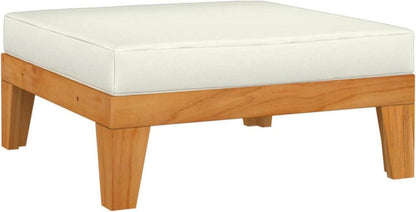 Gartenmöbel Set Holz Ecksofa Outdoor Lounge Akazie 8-TLG Creme