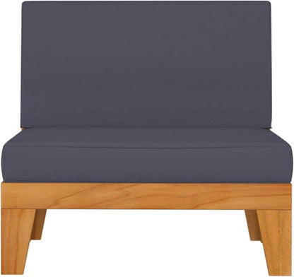 Gartenmöbel Set Holz Ecksofa Lounge Outdoor Sitzgruppe 6tlg Akazie Dunkelgrau