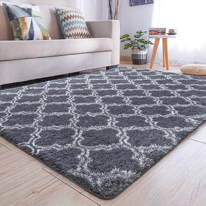 Hochflor Wohnzimmer Teppich Flauschig Schlafzimmer Modern