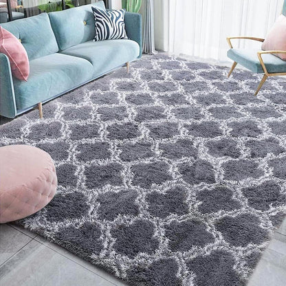 Hochflor Teppich Flauschig Modern Langflor Grau 80*120cm