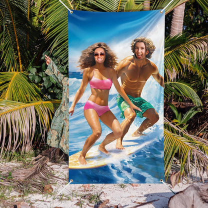 Sommerparty Foto Requisiten Surfer Fotobanner 180x100cm Urlaub Hawaii