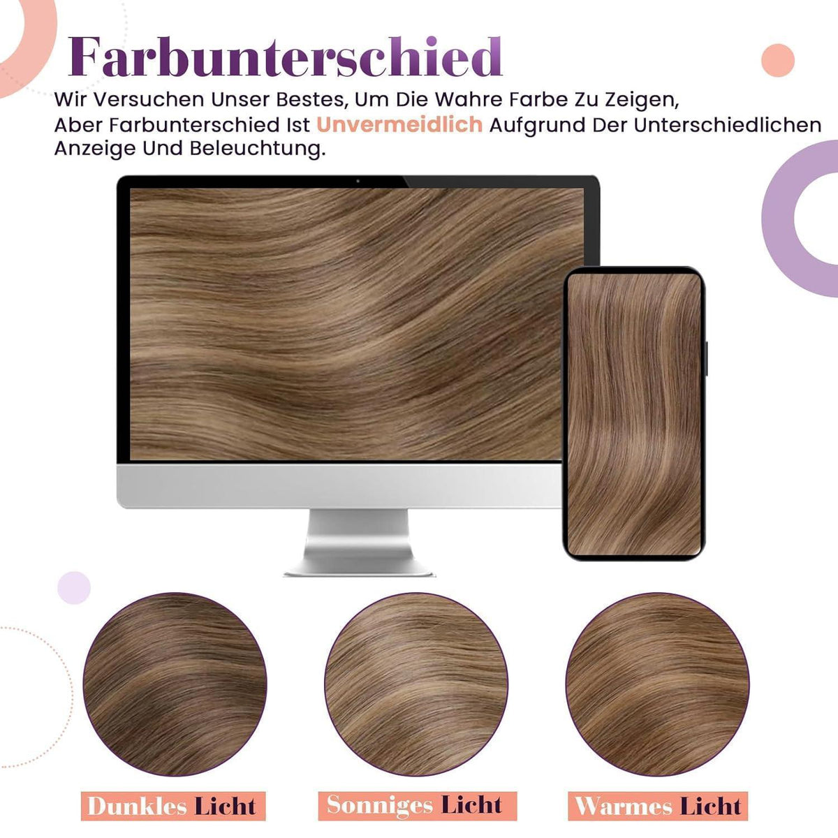 Echthaar Clip-In Extensions Braun Blond Balayage Ombre