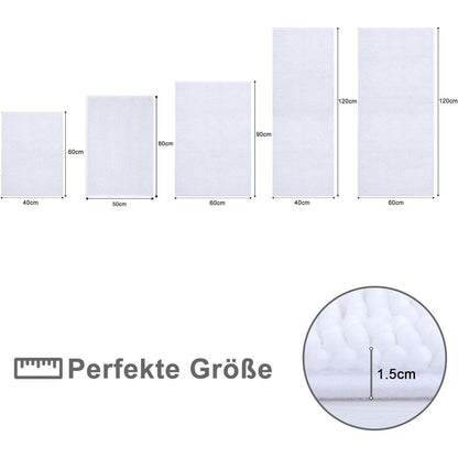 Chenille Badematte rutschfest weich saugfähig 40x120 cm Weiß