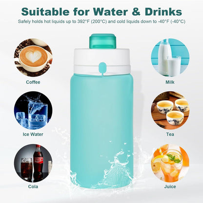 Faltbare Trinkflasche 550ml BPA-frei Auslaufsicher für Reise Gym Büro