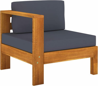 Gartenmöbel-Set Holz Ecksofa Outdoor Lounge Terrasse Balkon, Akazie dunkelgrau 8-tlg
