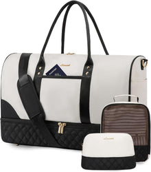 Damen Reisetasche Weekender Bag mit Schuhfach Nassfach 3-teilig
