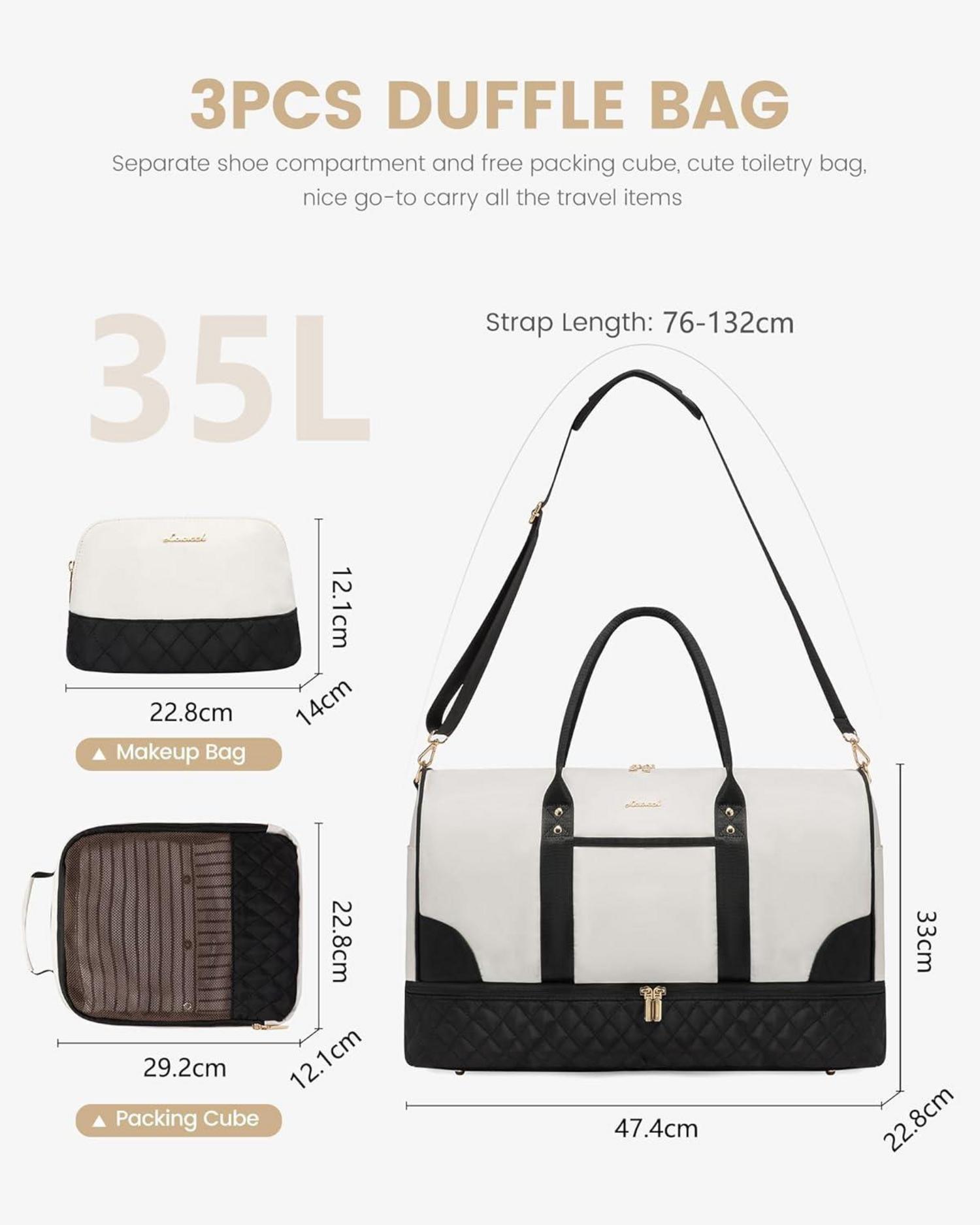 Damen Reisetasche Weekender mit Schuhfach und Nassfach, 3-teiliges Setioresequent