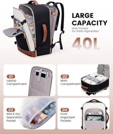 Handgepäck Rucksack 40L Laptop Reisetasche Wasserdicht Travel Backpack