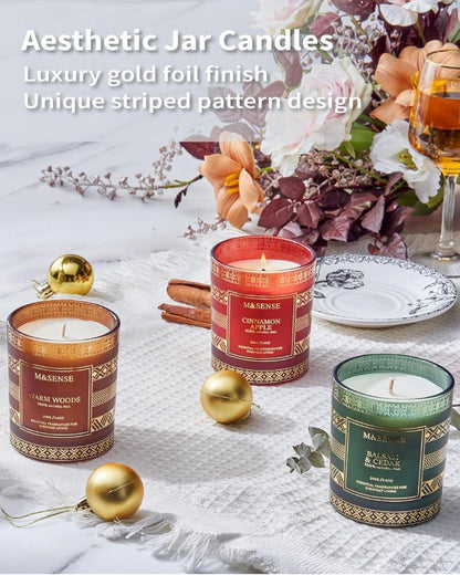 Dufkerze Holz Winter Geschenk 210g Soja 45h Lange Brenndauer Jar