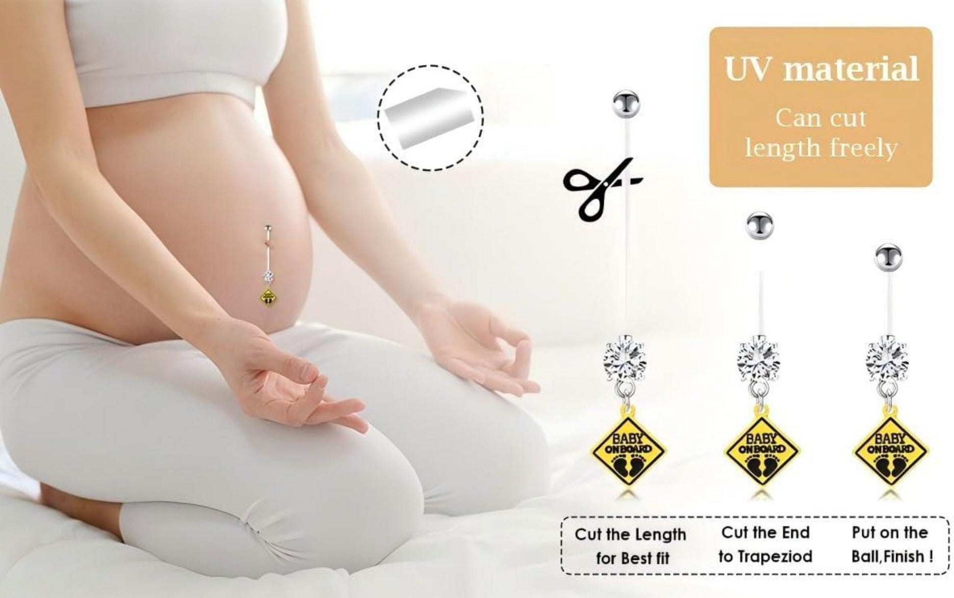 NIUSIMAN Schwangerschaft Bauchnabelpiercing 6er Set Acryl 14G Gem